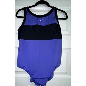 Nike One Piece Purple Black Tank Bathing Suit sz medium